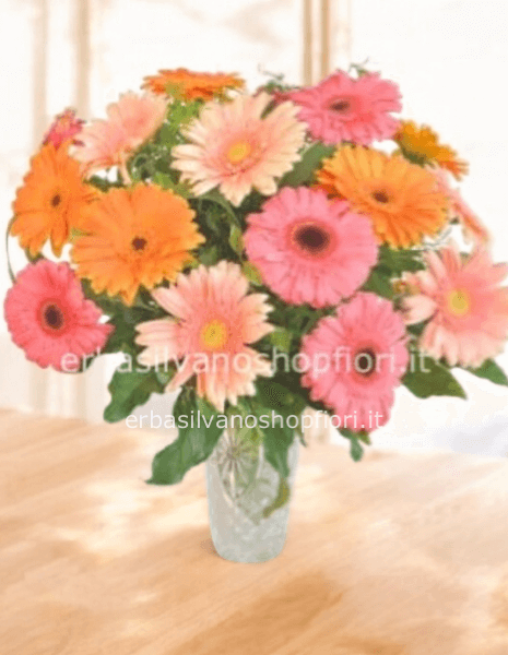 Bouquet di Gerbere + verdi