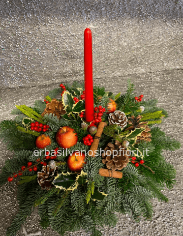 centrotavola natalizio con candela