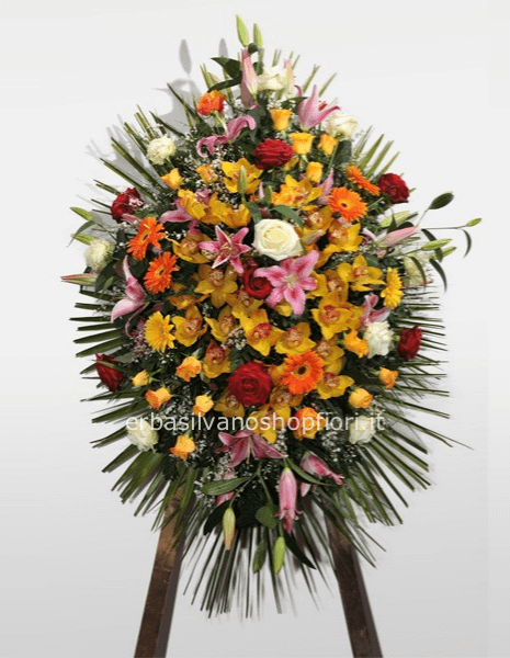 Cuscino funebre fiori e colori misti