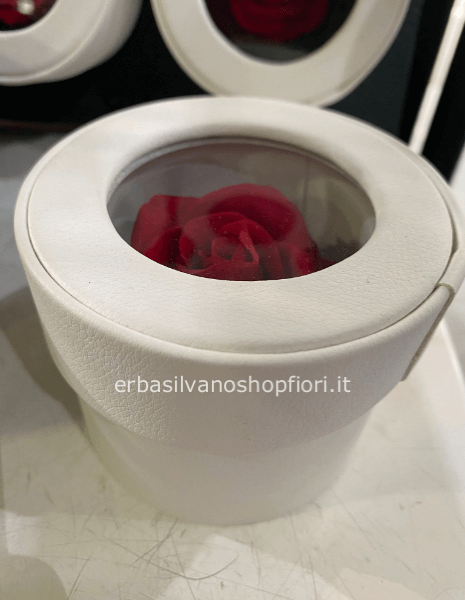 Rosa eterna in box ecopelle singola