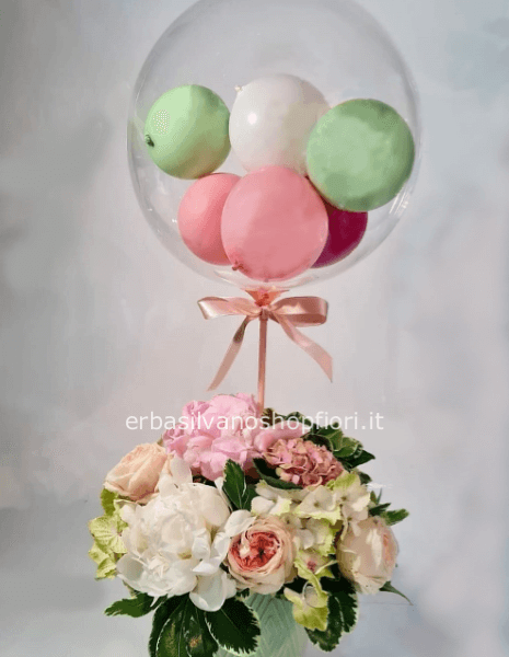 composizione in vaso con multipalloncino