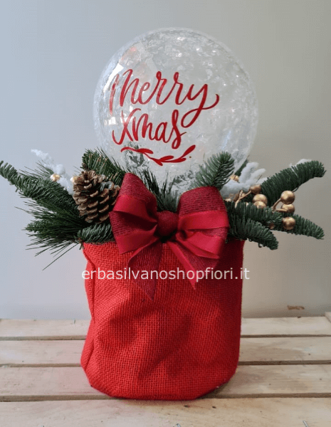 Centrotavola invernale con palloncino Neve